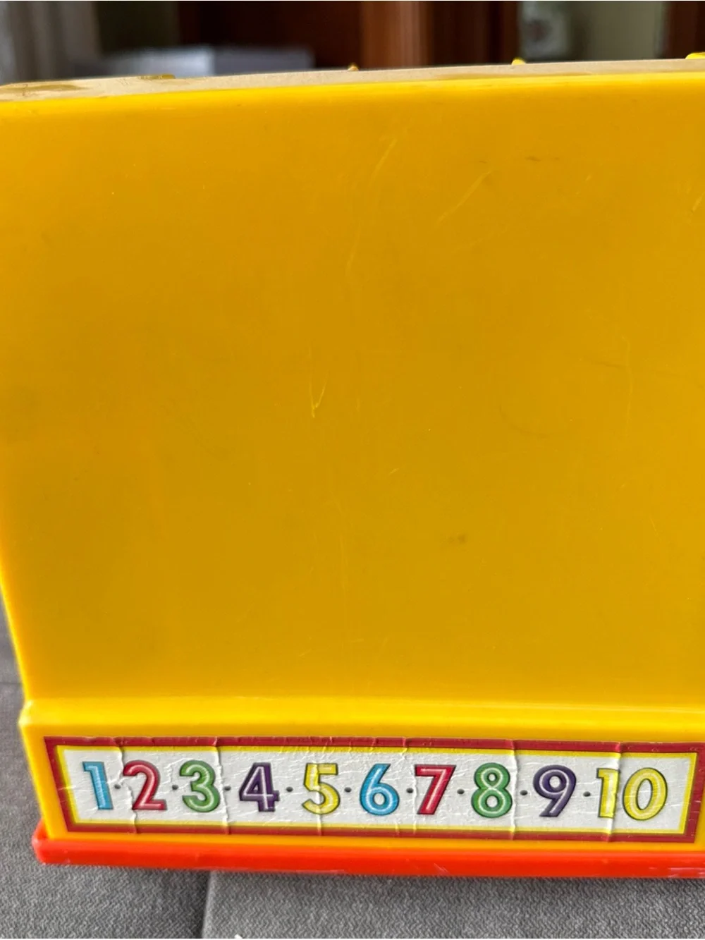Fisher-Price Yellow Kids Cash Register Toy with Colorful Coins